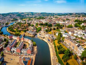 Aerial image of Exeter in Devon