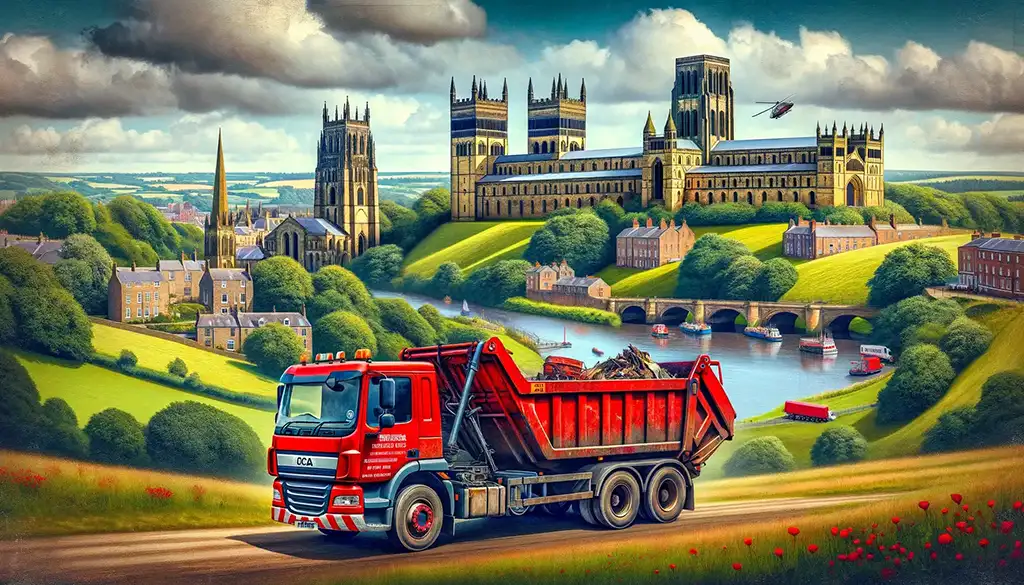 County Durham skip hire image with landmarks